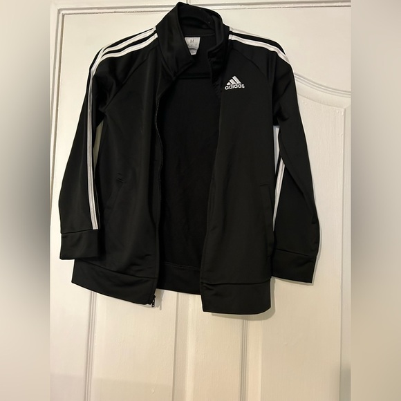 Adidas unisex Athletic Sport Tricot Bomber Jacket, Black Big Kid M 10/12 - Picture 3 of 11